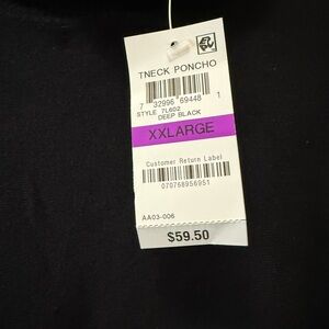 Deep Black T-Neck Poncho for women